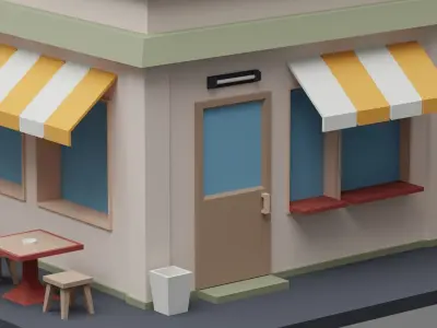 Kebab cafe Low-poly 3D model