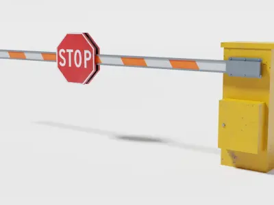 Security entrance barrier Low-poly 3D model