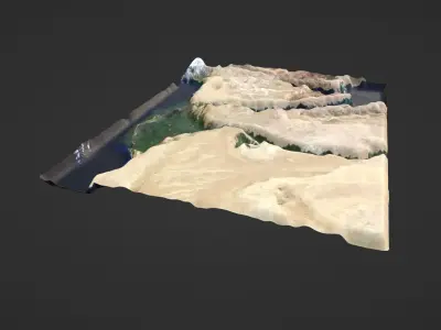 Egypt and the Nile River Map Topography Low-poly 3D model