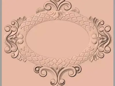 Furniture decorative flower 3D STL model for CNC carving E053 3D model