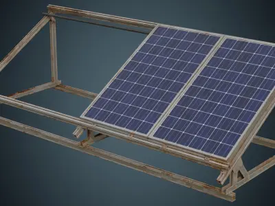 Solar Cell 1B Low-poly 3D model