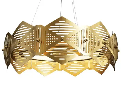 BRILL brass pendant light with geometric design Low-poly 3D model