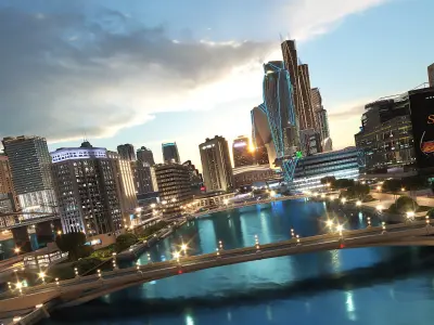  Downtown Night Scene 