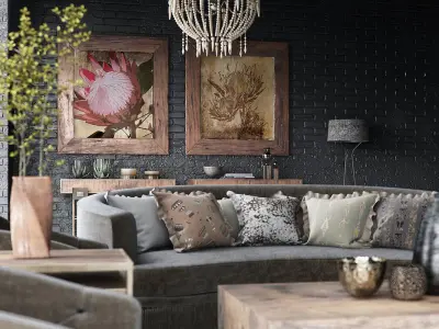VRay - C4D Scene files - African Interior Scene 3D model