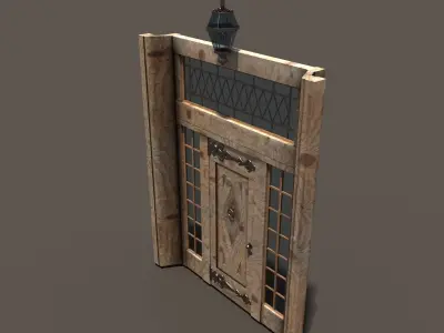 Ornament Wood Door Hi Detail 2 3D model