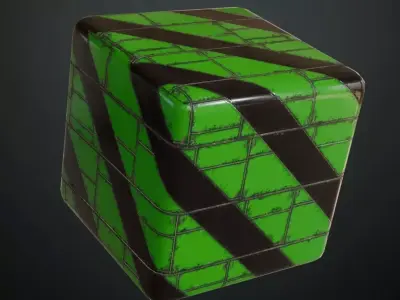 Green Sci-Fi Metal Panel PBR Seamless Texture