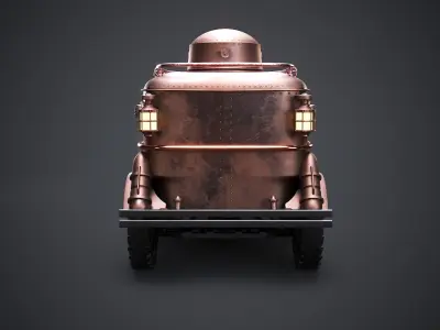  Steampunk Armored Van 3D Model - PBR Textured Vehicle 