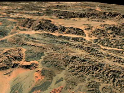 NEOM city topography Saudi Arabia - tile n25 e34 3D model