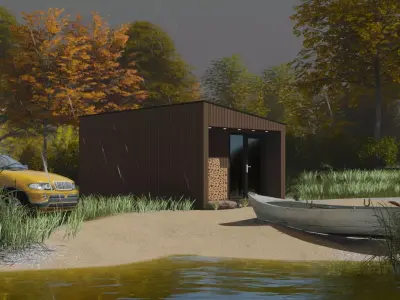 3D model of a modular sauna 3D model