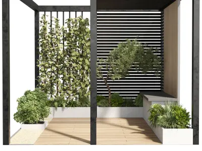 Landscape Furniture with Pergola and Roof garden 3D model