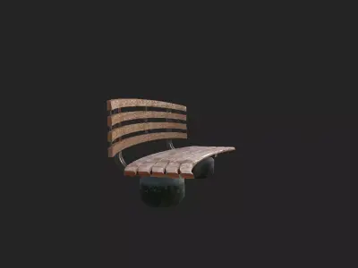 street bench Low-poly 3D model purchase