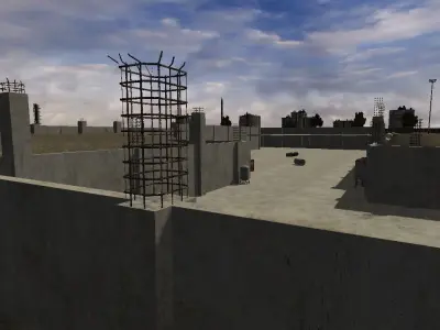 Construction site Low-poly 3D model