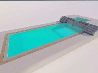 Swimming pool 3D model 4