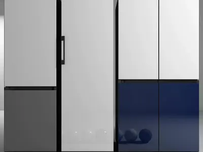 ALL SAMSUNG BESPOKE REFRIGERATOR 1 2 4 DOOR 3D model