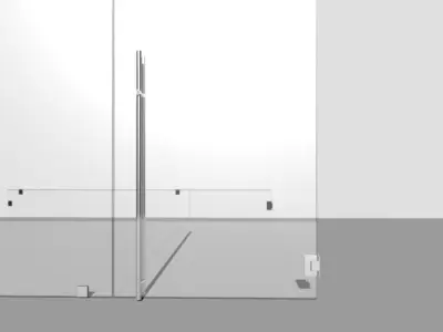 MODERN TEMPERED GLASS DOOR  Low-poly 3D model