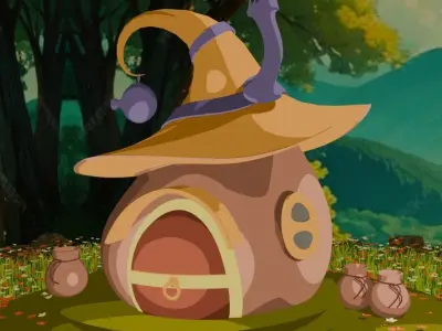 cartoonish hut 3D model