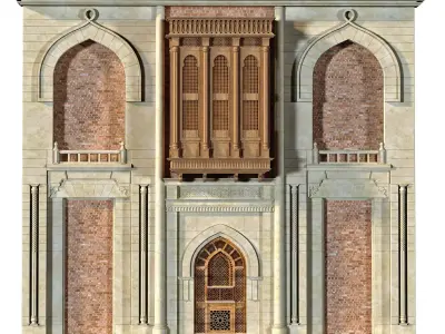 arabic exterior facade element set 804 3D model