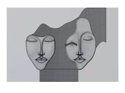 Wall decore faces 3D model