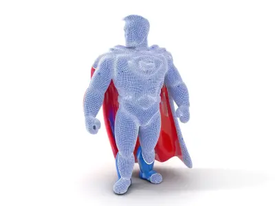Superhero Action Figure Model Pack Low-poly 3D model