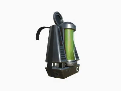SciFi Backpack J01 Dark Metal - Fashion Character Design Low-poly 3D model