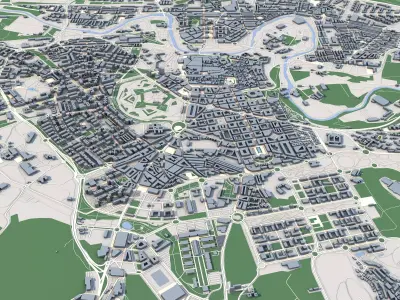 Pamplona City Spain 3D model