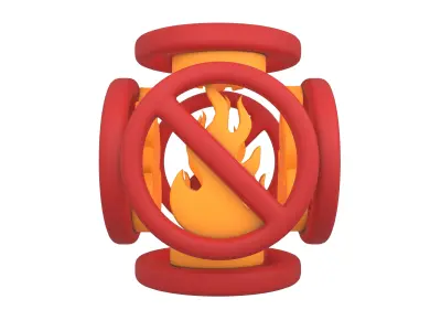 No Fire Icon V2 003 Low-poly 3D model