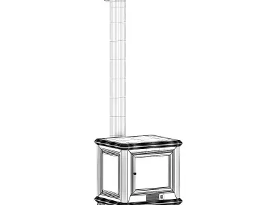 Classic Metal Fireplace 3D model