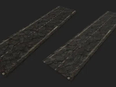 Hellish Road Modular package Low-poly 3D model