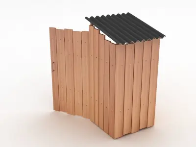 Wooden Outdoor Toilet 3D model