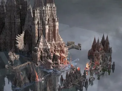 Hidden City of Dragons triangle The Fallen Dynasty Kit bash 3D model