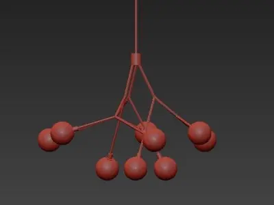 SYCAMORE modern chandelier with glass balls hanging from it 3D model