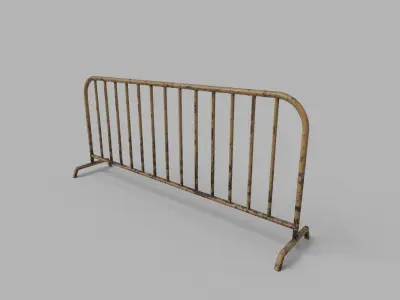 BARRIER LOW POLY metal barricade Low-poly 3D model