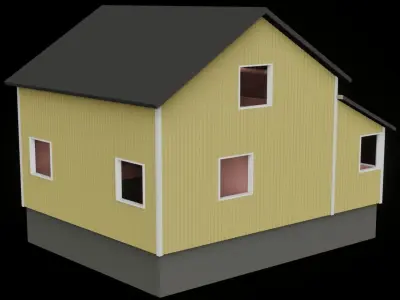 Frontsmans House - Rintamamiestalo Low-poly 3D model