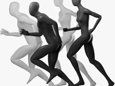  Animated mannequins of women and men 