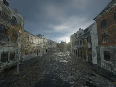 Abandoned Street Urban Decay  3D model