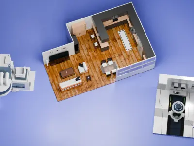 Pack of 3D Scenes Low-poly 3D model