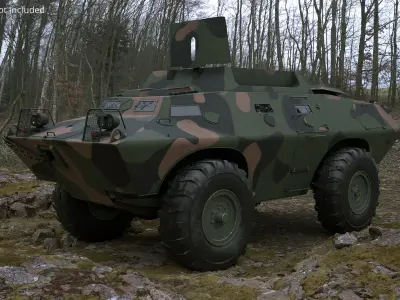  Armored Patrol Vehicle 4x4 Woodland Camouflage Simplified 