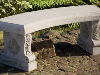 bench stone 3D model