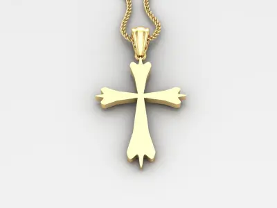 Light Gold 18K Cross Pendant 2CP007 3D print model