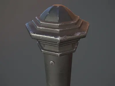 Barrier Bollard pack 3 Black v2 Low-poly 3D model