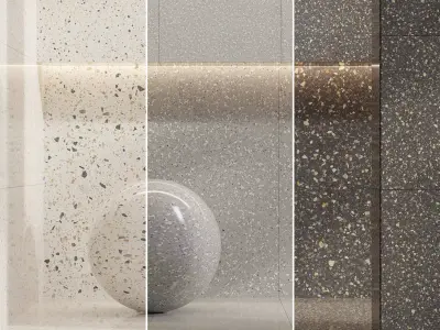 Marble set 17 - Terrazzo Bundle - 3 types - 4k Texture