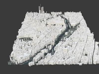 Paris City Low-poly 3D model