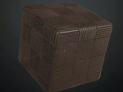 Dark Wood Basketweave Parquet PBR Seamless Texture