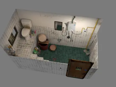 Dingy Bathroom Low-poly 3D model