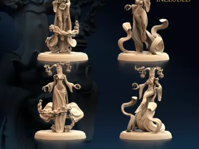 Veil Seer Nude Set x4 3D print model