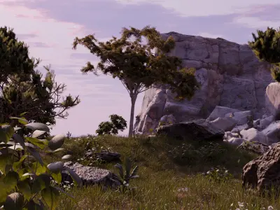 Mountains and forest 3D model