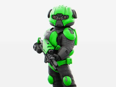 CYBER SOLDIER MECHA  V2  RIGGED 3D model