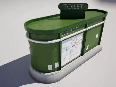 Public Urban City Toilet 3D model