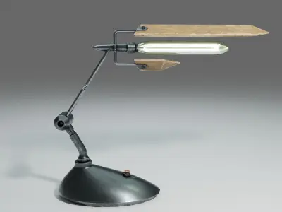 Modern or steampunk Lamp  Low-poly 3D model