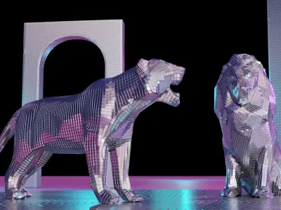 4 Disco animals figure  3D model